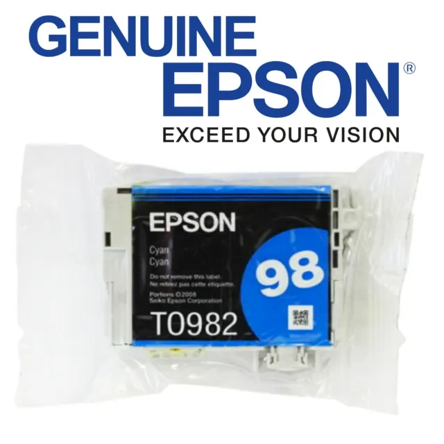 NEW Genuine Epson 98 CYAN Ink ☑️ T0982 T098220 Artisan 710 725 835 837 - NO BOX