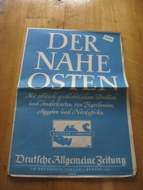 alte Landkarte der nahe Osten von 1941 mit Sonderkarten Jugoslawien Nordafrika