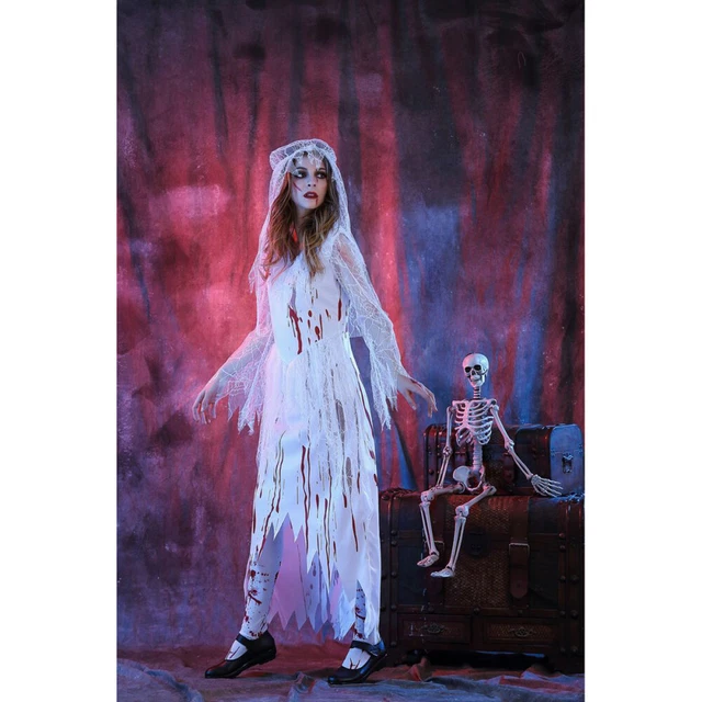 Abito di Halloween festa cosplay donna cadavere di sangue irregolare sposa adulta