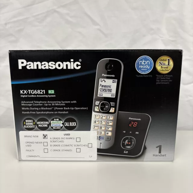 NEW Panasonic Cordless 6821Digital Home Phone KX-TG6821ALB (FREE SHIPPING)