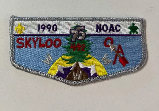 Boy Scout OA 442 Skyloo Lodge Flap S22 1990 NOAC 75th Anniversary