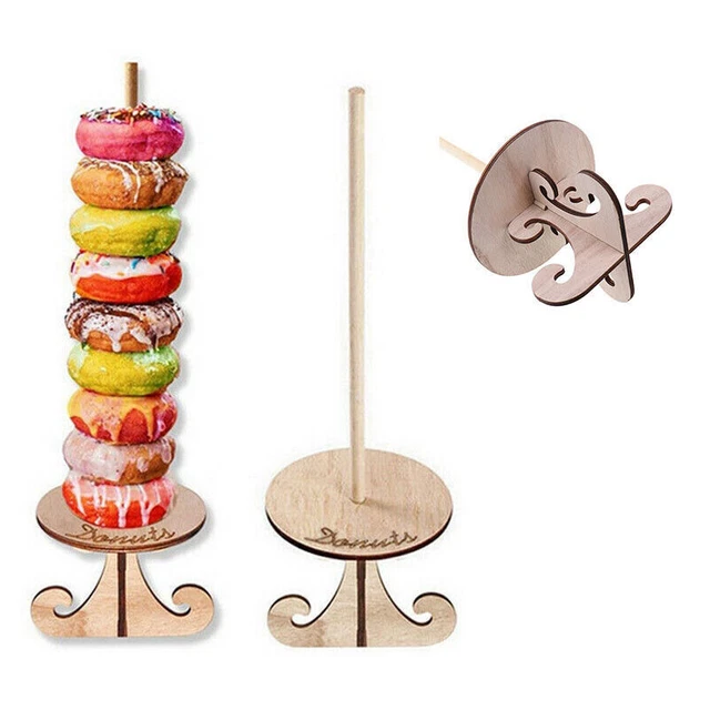 DIY Stand Rack Doughnut Dessert Rack Wooden Donut Stand Birthday Deco