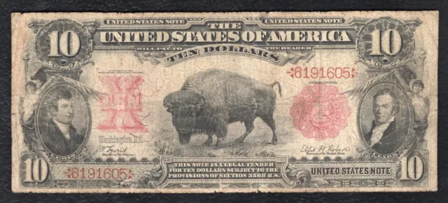 Fr. 114 1901 $10 Ten Dollars “Bison” Legal Tender United States Note