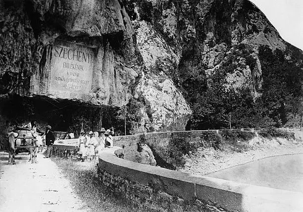 Iron Gate gorge on the Danube river near Orsova 1910 OLD PHOTO