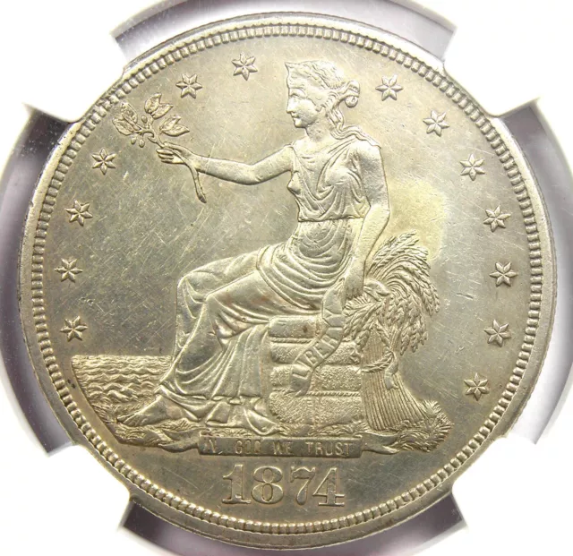 1874-CC Trade Silver Dollar T$1 - Certified NGC Uncirculated Details (MS UNC)