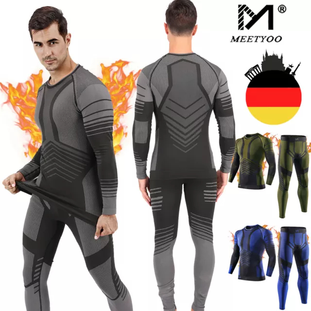 Herren Winter Thermo Unterwäsche Sport Kompression Unterhosen Thermowäsche Ski