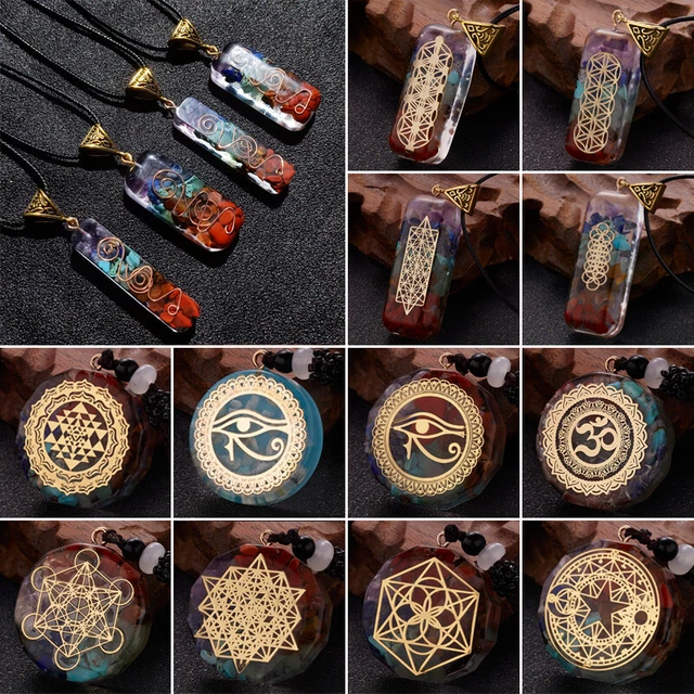 7 Chakra Energy Natural Stone Necklace Yoga Pendant Reiki Healing Amulet Gifts