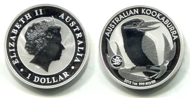 1 Dollar Australien 2012  "Kookaburra" privy mark Drachen, 1oz Silber