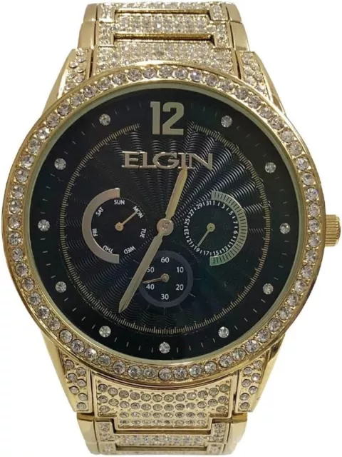 ELGIN MEN GOLD TONE Rectangle dial Dress Watch FG066N 59.95 PicClick