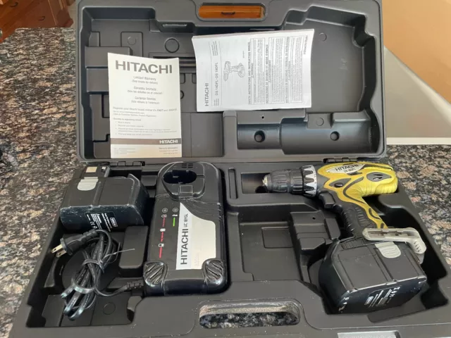 Hitachi Ds18Dfl 18V Cordless Drill Driver Kit (Gold) 1/2 Inch Chuck 2 Batteries Hitachi Ds18Dfl 18V Cordless Drill Driver Kit (Gold) 1/2 Inch Chuck 2 Batteries
