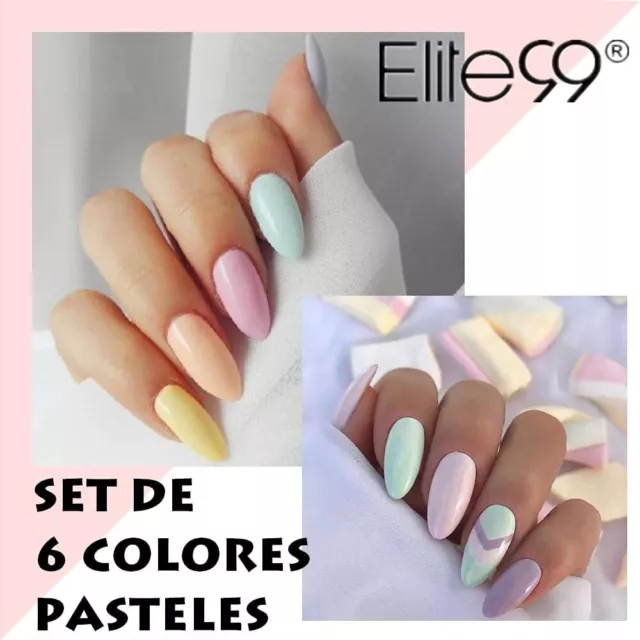 Elite99 6pcs Kit de Esmaltes Semipermanentes de Uñas en Gel UV LED, 10ml, 2