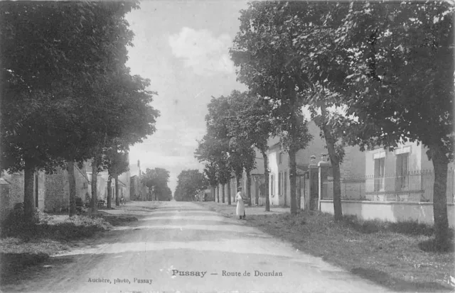 Cpa 91 Pussay Route De Dourdan