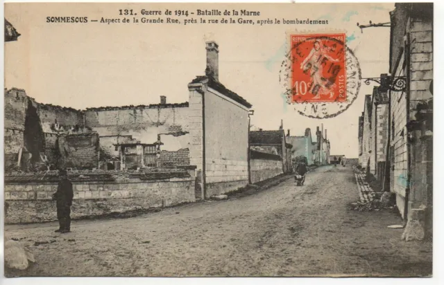 SOMMESOUS - Marne - CPA 51 - la grande rue aprés les bombardements