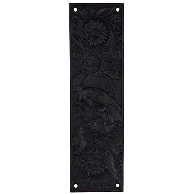 Parrot Motif Push Plate in Aged Bronze Finish