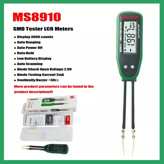 MASTECH MS8910 MS8911 High Quality Smart SMD RC Resistance Multi Meter Digital ✦