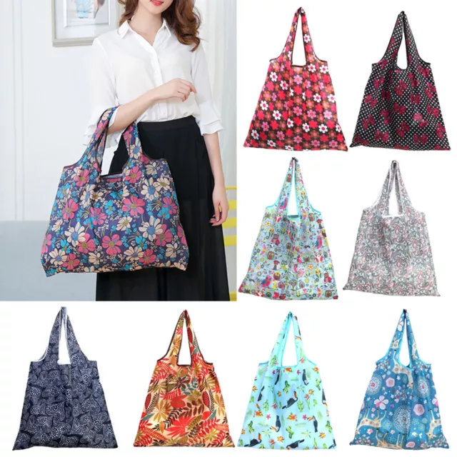 Shopping Bag Handheld Durable Large Capacity Folding Tote Shopping Bag Polyester