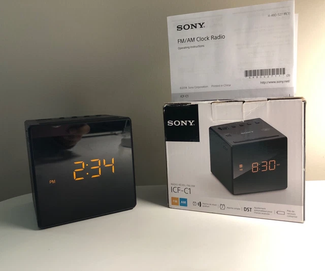 SONY ICFC1 DESKTOP Alarm Clock AM FM Radio Black Open Box (NEW) 18.