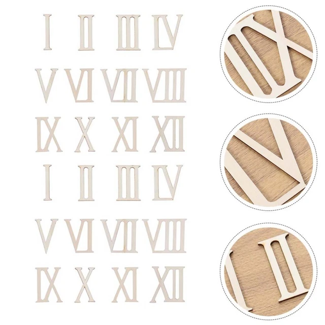 Chiffres Romains En Bois – 12 Pièces Décoratives De 7 Cm Pour Horloge DIY, Artisanat Et Décoration Intérieure