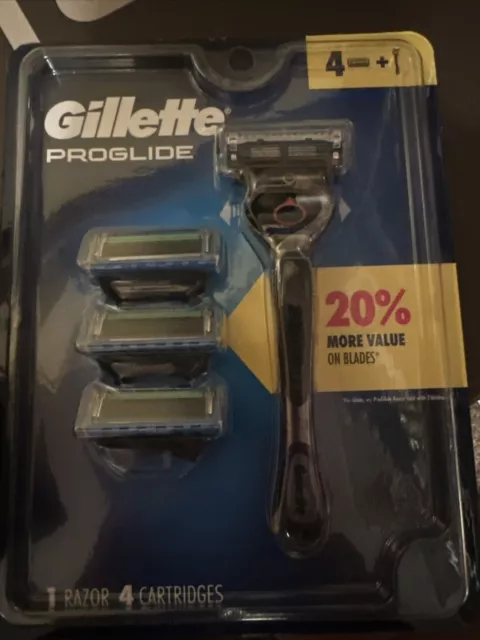Gillette ProGlide Men’s Razor  Handle 1 + Blade Cartridge 4 SEALED PACK