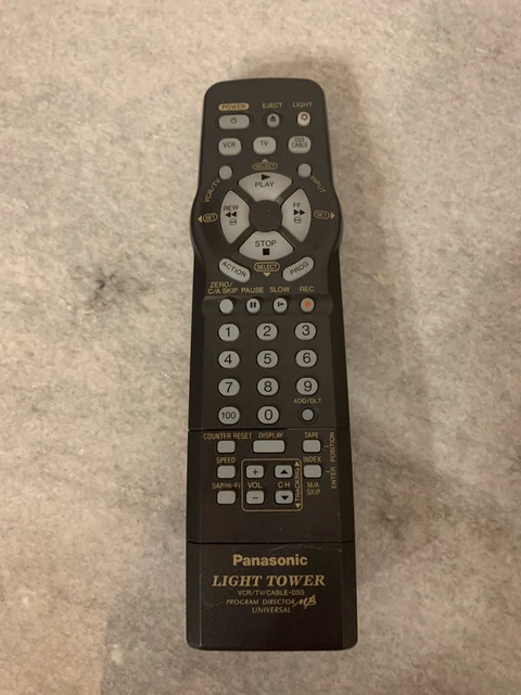 Panasonic Light Tower VSQS1598 Original Universal Remote Control VCR TV Cable