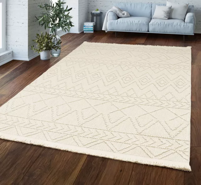 Tapis Pile Courte Scandi Motif Diamant