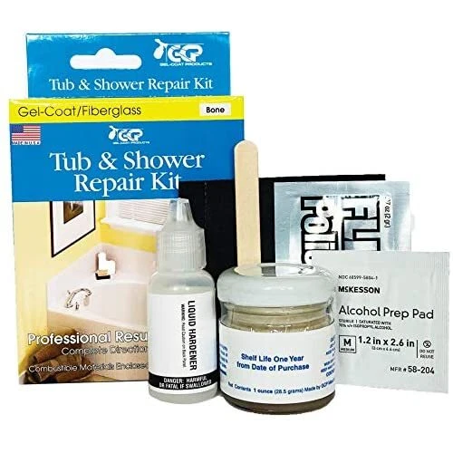 Gel-Coat Products 58-204 Tub and Shower Repair Kit, Bone