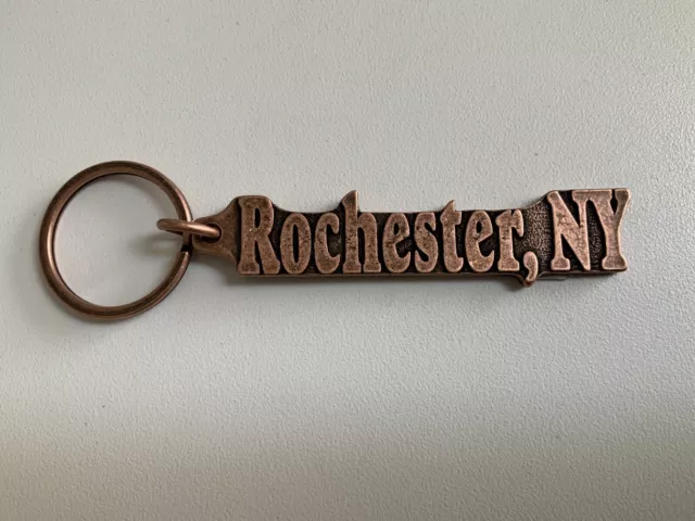 Keychain Rochester New York Copper Tone 4.5”Made In Canada
