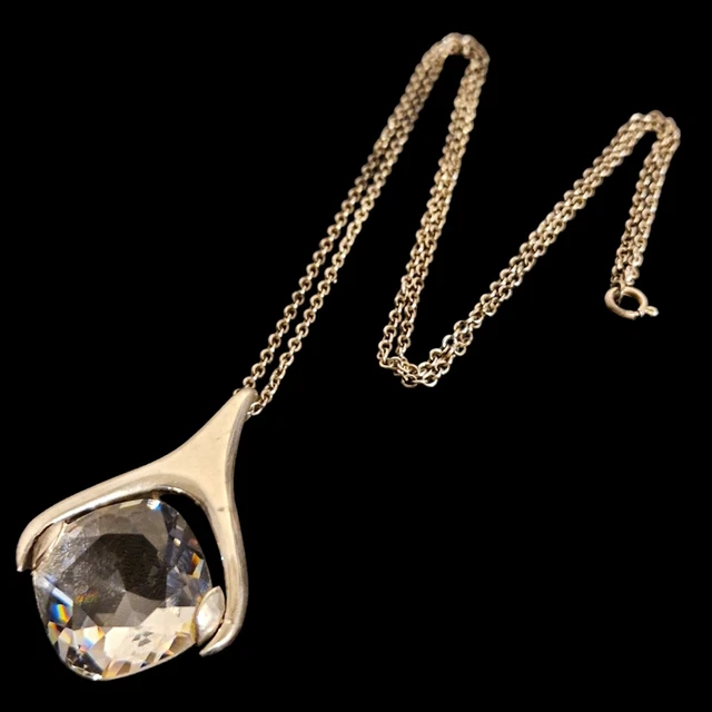 Collier Ancien En Argent 925 Avec Pierres Précieuses - Occasion, Style Chaîne, Bijou Vintage
