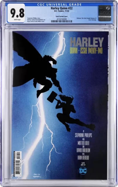 Harley Quinn 22 CGC 9.8 RYAN SOOK Dark Knight HOMAGE Variant Cover DC COMIC 2022