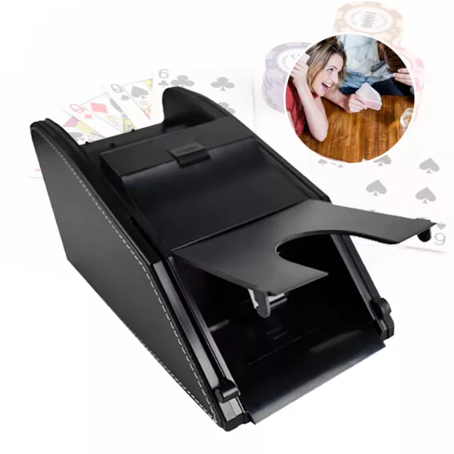 Electric Auto Card Shuffler Casino Card Dealing Dispenser Machine Black US
