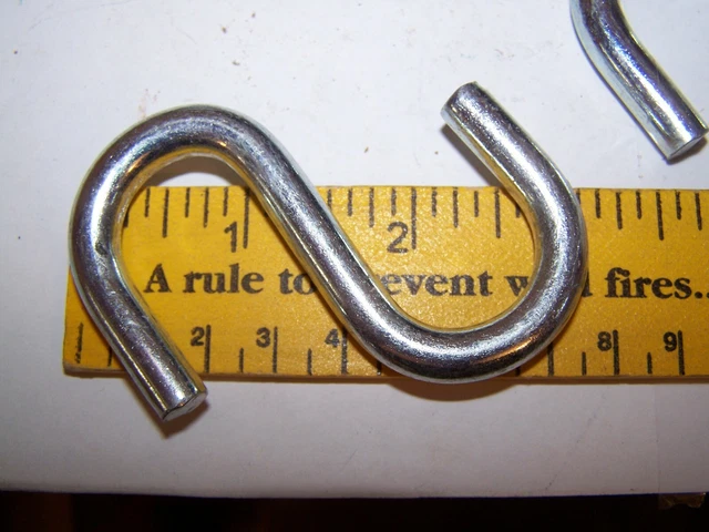 Lot of 3 National Hardware Heavy Open S-Hook Zinc Plated Steel 3 inch 2
