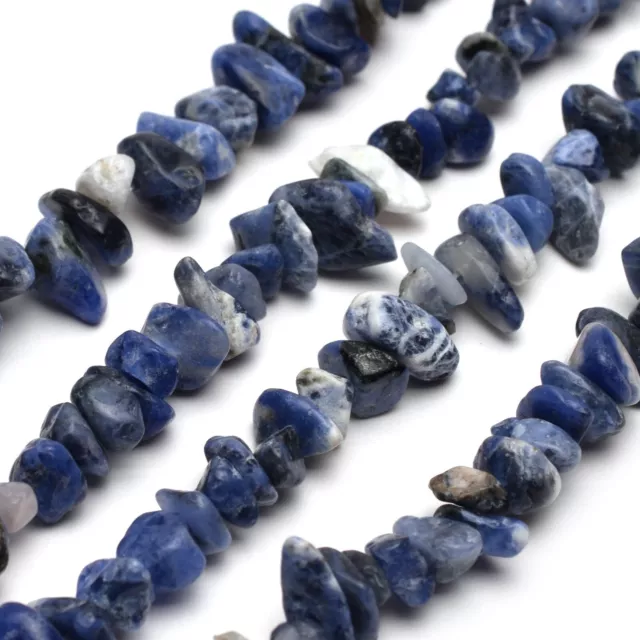 Natural Sodalite Chip Beads 32” Strand 5~8mm Gemstone Jewelry Making Bulk Loose