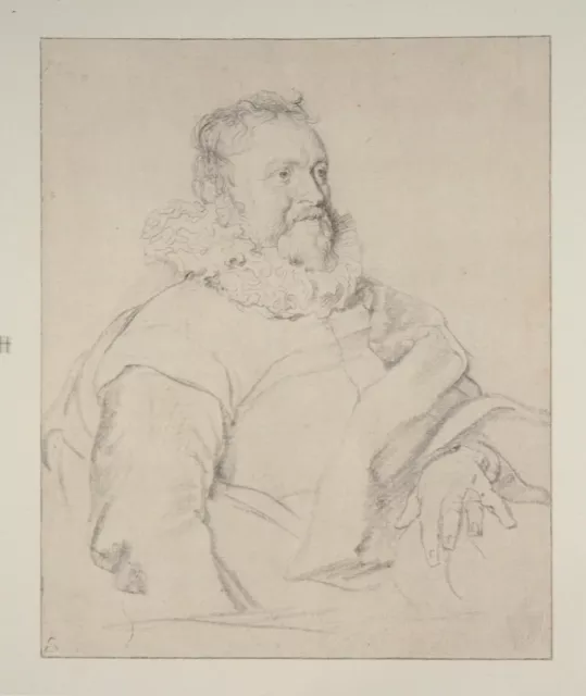 Antoine VAN DYCK (d'après): Portrait de Jan Van Ravesteyn, LITHOGRAPHIE, 1923