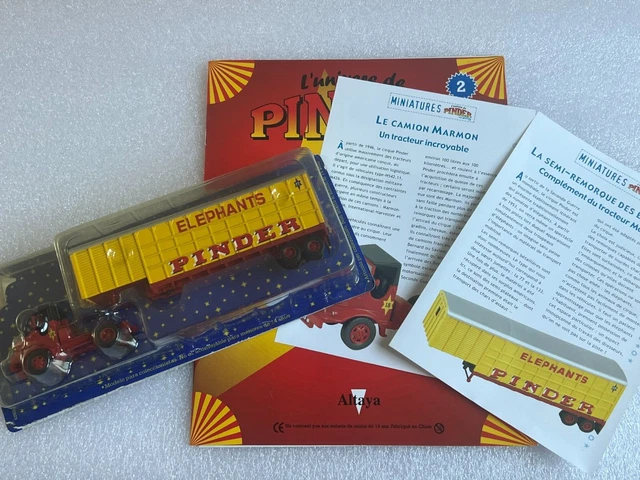 Camion Marmon Avec Remorque éléphants, échelle 1/64, Marque Altaya, Occasion
