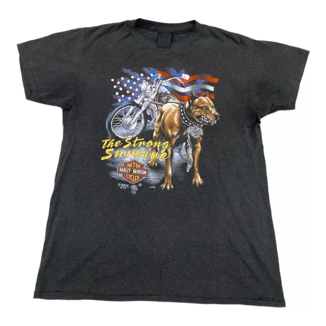 Vtg Harley Davidson 3D Emblem T-Shirt The Strong Survive 1988 Single Stitch Med