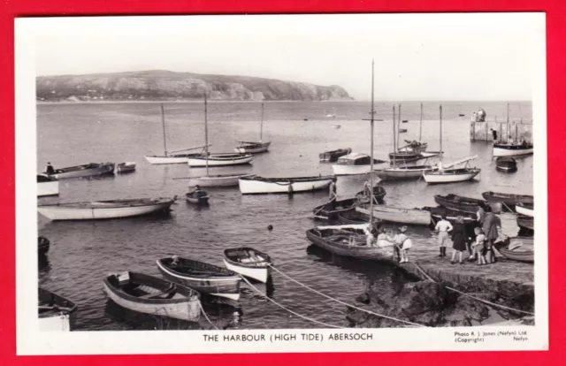 Postcard - ABERSOCH The Harbour (HIGH TIDE) [R J Jones Ltd] c1960s RP UNPOSTED