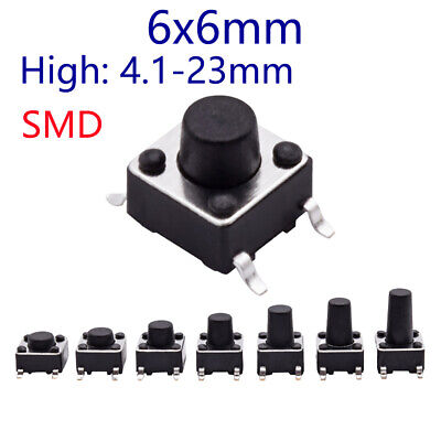 6x6mm Tactile Push Button SMD Switch Miniature/Mini/Small PCB Momentary SPST
