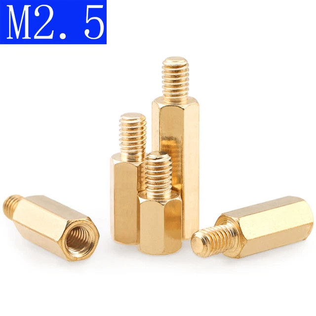 M2.5 Hex Brass Spacer Screw PC Case Motherboard Standoff Riser Female-Male Screw
