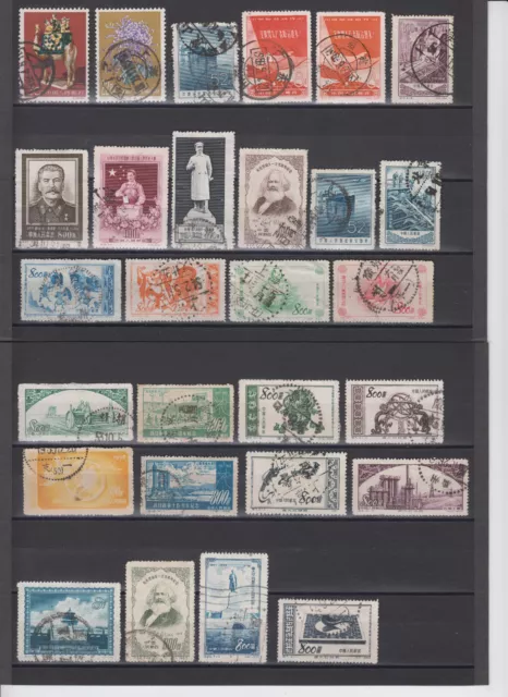 PR CHINA 1950s-1960s - 28 Postally Used Stamps