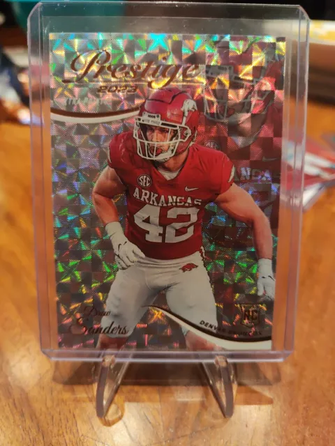 Drew Sanders Panini Prestige 2023 Xtra Points Hyper Parallel RC Broncos #334