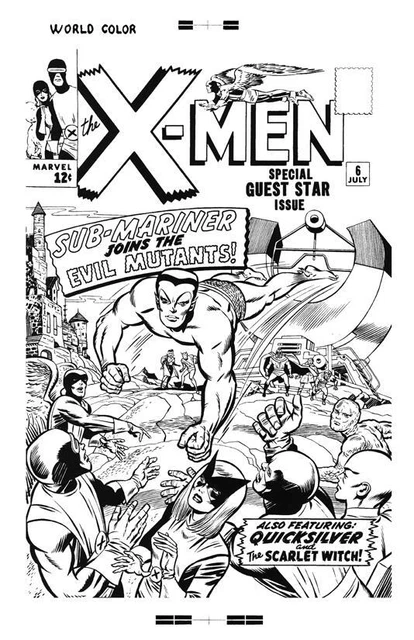 Jack Kirby X-Men #6 Rare Large Production Art Cover