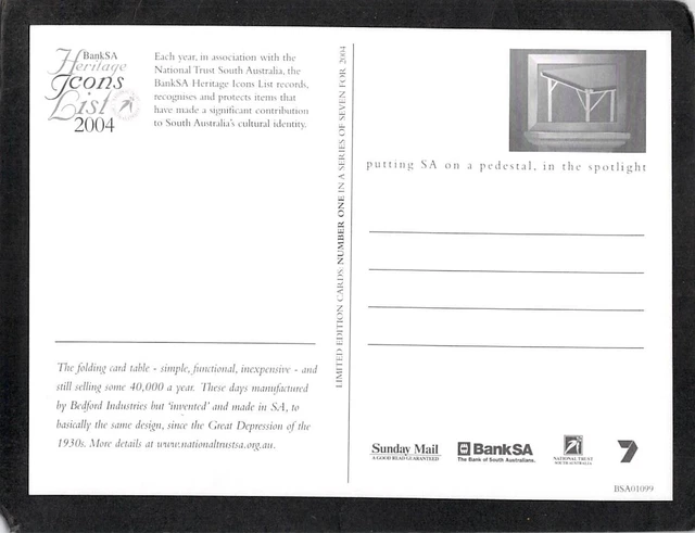 S0115 Australia BankSA 2004 Icon Folding Card Table postcard 2