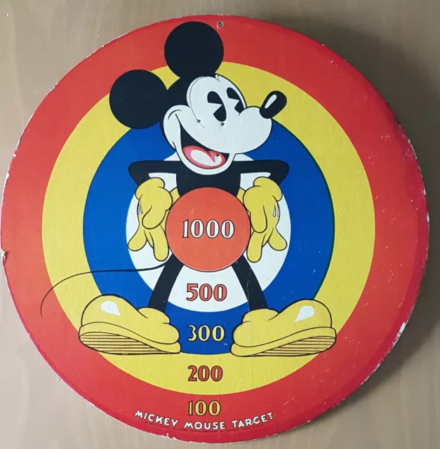 Vintage 1930s US Made MICKEY MOUSE TARGET Walt Disney Cardboard Game Marks Bros