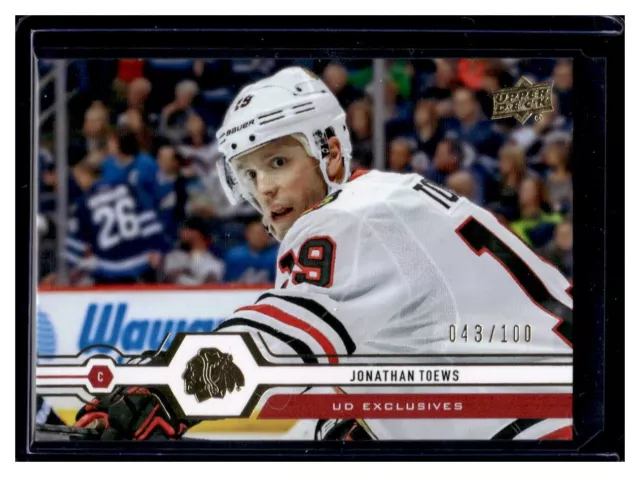 2019 Upper Deck- UD Exclusives #110 Jonathan Toews Chicago Blackhawks