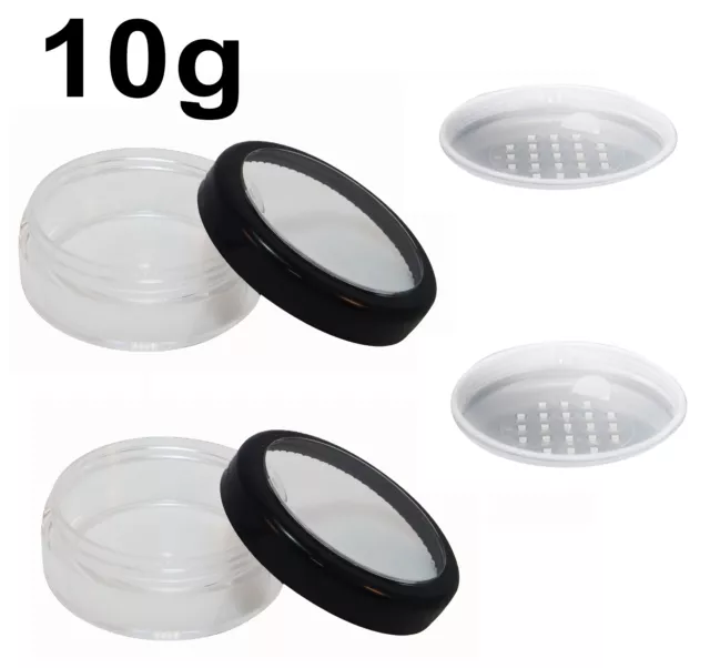 10ml EMPTY COSMETIC POWDER SIFTER JAR POTS FOR NAIL ART  GLITTER JARS POT