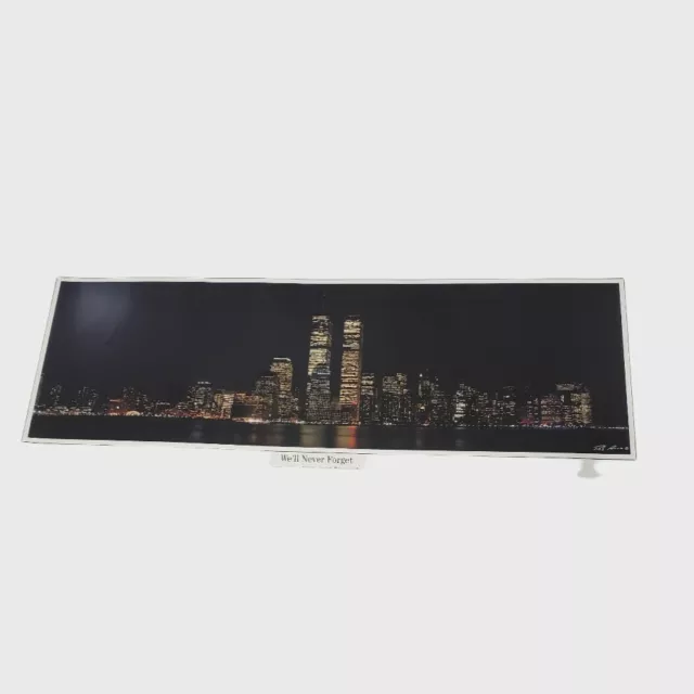 Panoramic Print Twin Towers Manhattan We'll Never Forget September 11 27x9 inch