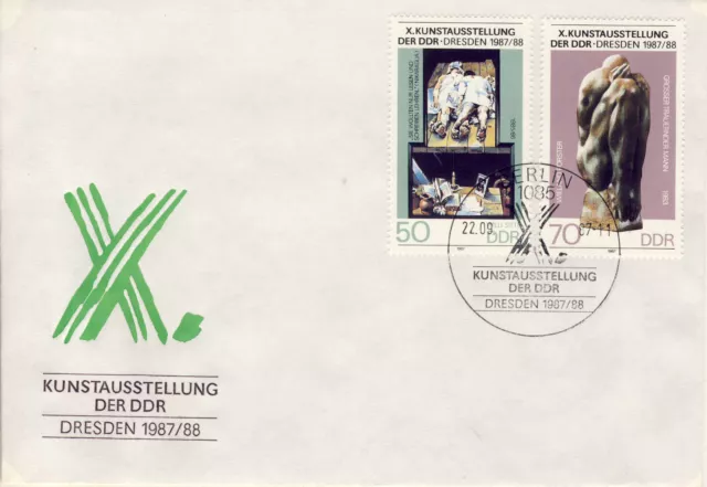 Ersttagsbrief DDR MiNr. 3125, 3126, Kunstausstellung der DDR, Dresden