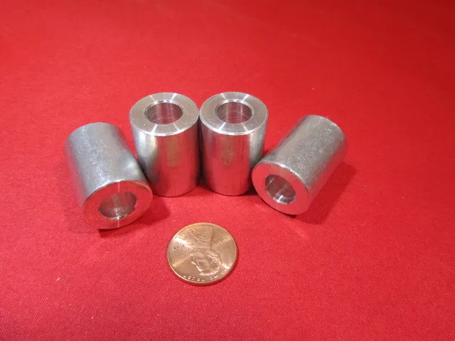 Aluminum Spacer, NO. 3/8" Screw, 3/4" OD x .380" ID x 1" Length, 4 pcs