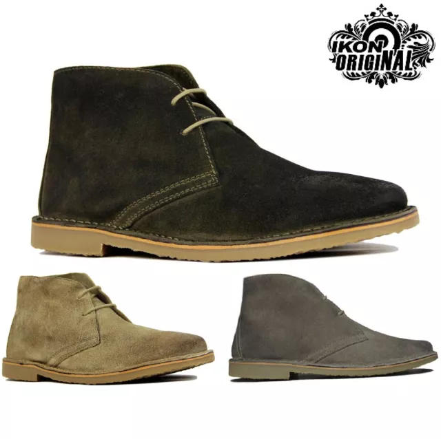 Ikon CANYON Mens Suede Leather Casual Comfy Lace Ankle Classic Gobi Desert Boots