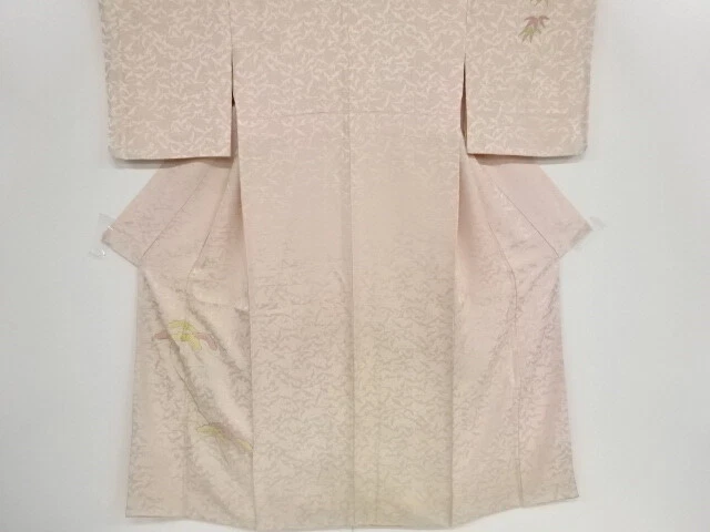 37355# Japanese Kimono / Antique Kimono / Embroidery / Pine & Bamboo Grass